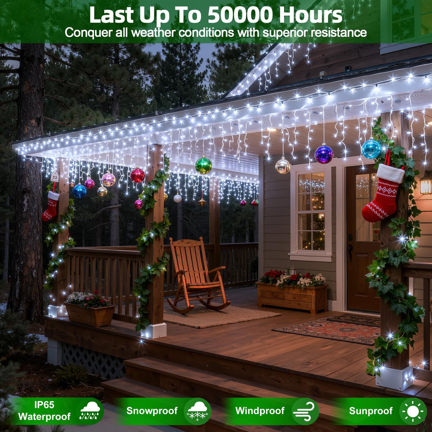 670 LED Christmas Lights with 148 Drops, 66ft 12 Modes Hanging ice String Lights with Timer & Dimmable & Waterproof, Plug-in Fairy Lights for Tree Holiday Wedding Party Christmas Decor Cool White