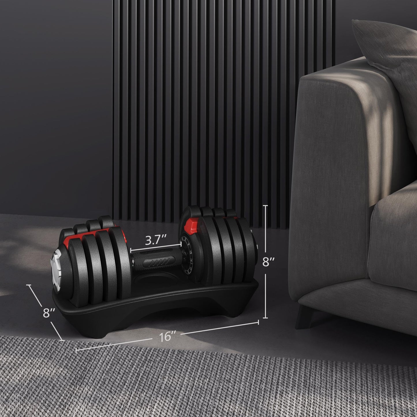 Yaheetech Adjustable Dumbbell Set 28/40/52.5/90LBS Adjustable Dumbbells Fast Adjust Dumbbell Weight Set with Anti-Slip Handle and Tray for Men/Women Home Gym Strength Training Equipment Single/Pair