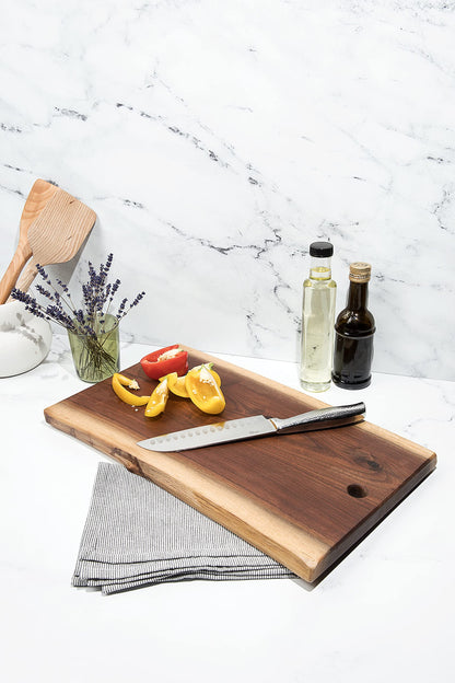 Live Edge Black Walnut Cutting Board – Amish Handmade in USA, One-of-a-Kind Charcuterie & Serving Board, Sustainably Harvested American Hardwood, X-Large 10" x 20" | ArborDown