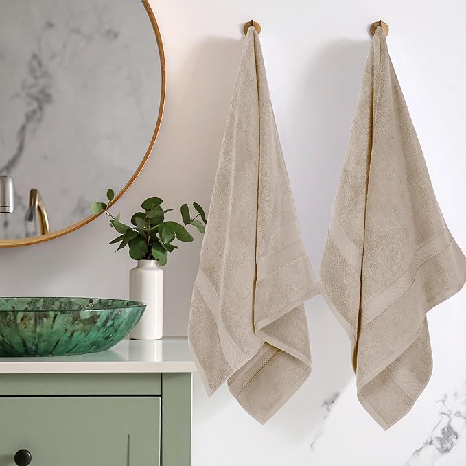 SUPERIOR Egyptian Cotton Pile Bath Towel Set of 2, Ultra Soft Luxury Towels
