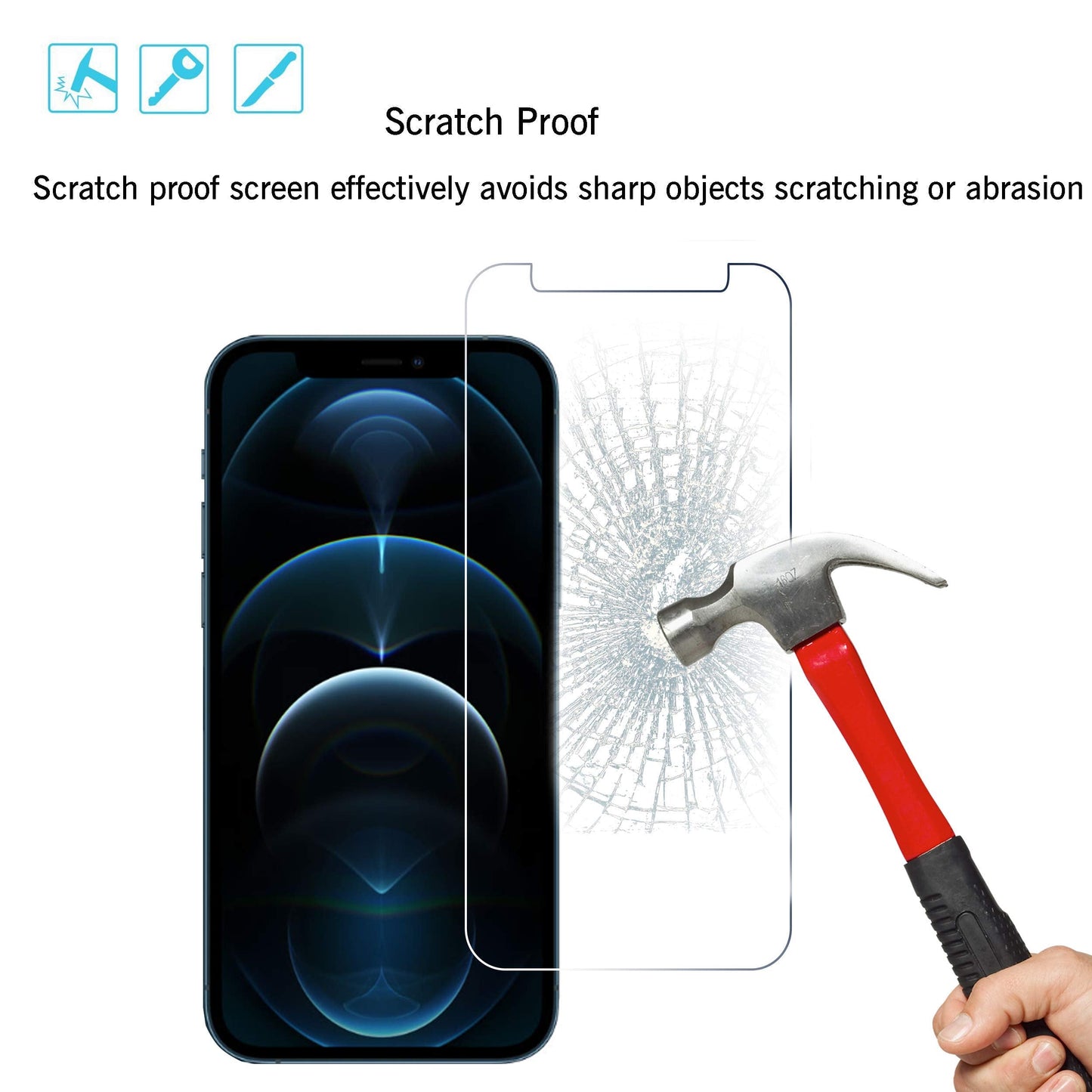 Ailun Screen Protector for iPhone 16 / iPhone 15 / iPhone 15 Pro [6.1 Inch] Display 3 Pack Tempered Glass, Dynamic Island Compatible, Case Friendly [Not for iPhone 16 Pro 6.3 Inch].