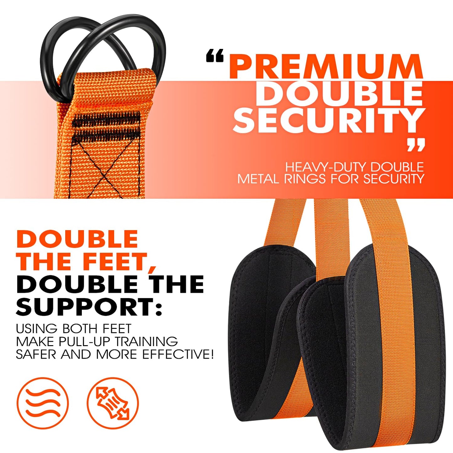 HPYGN Pull Up Assistance Bands, Heavy Duty Resistance Band for Pull Up Assist, Adjustable Weight/Size with Fabric Feet/Knee Rest, Bands for Pull Up Bar for Strength Training, Pull Up Assist Band
