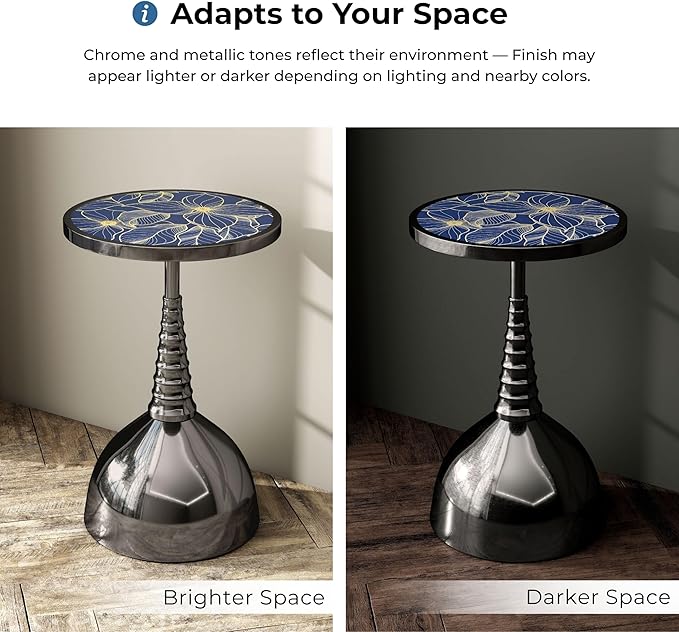 Homes: Inside + Out Halric Modern 24" Tall Round End Table