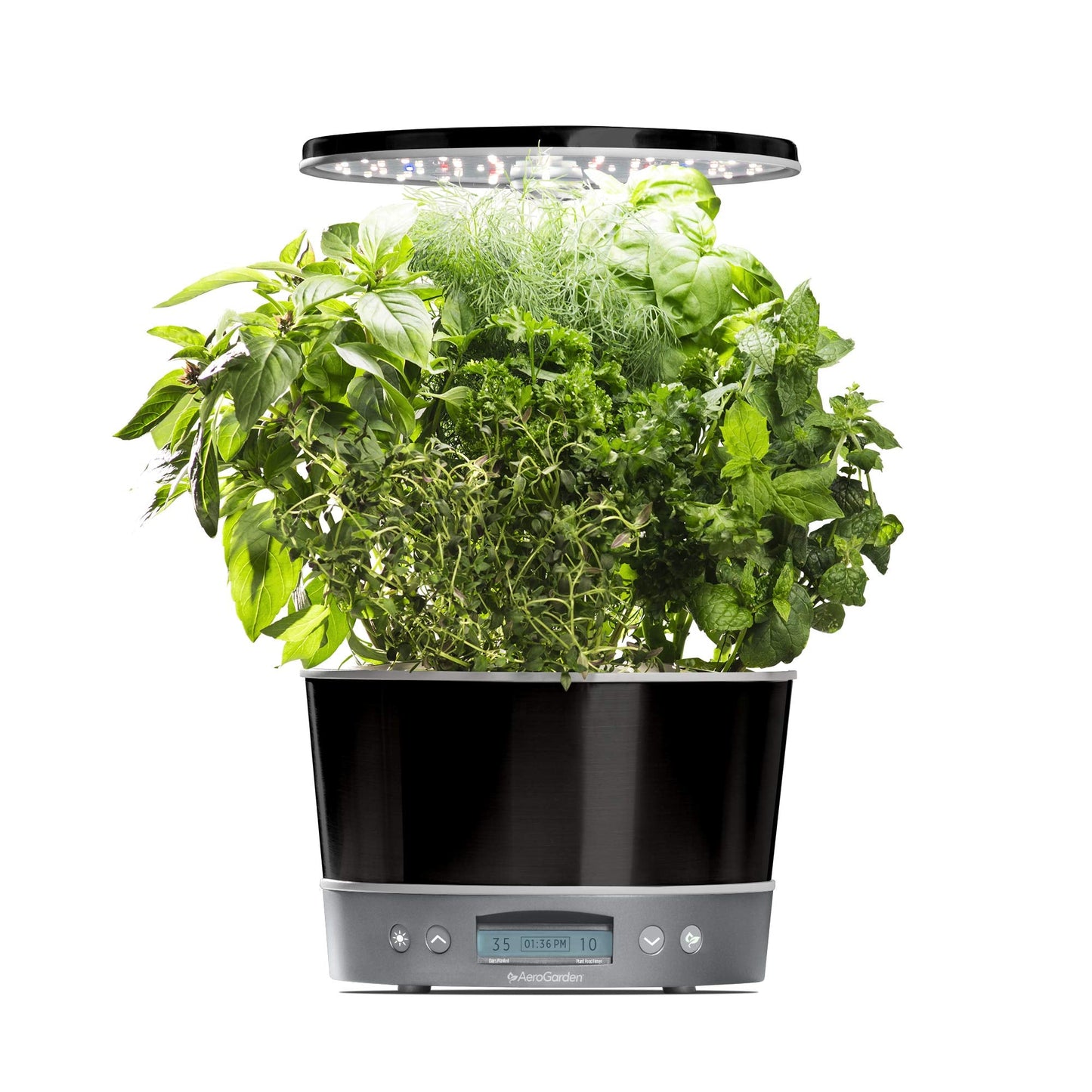AeroGarden Harvest Elite 360 Indoor Garden Hydroponic System with LED Grow Light and Herb Kit, Holds up to 6 Pods, Platinum