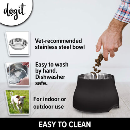 Dogit 2-in-1 Elevated Dish/Bowl, Black, 900 ml