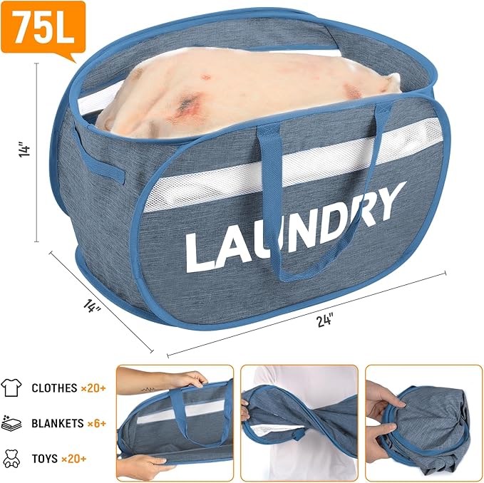 Collapsible Laundry Baskets, Foldable Laundry Basket
