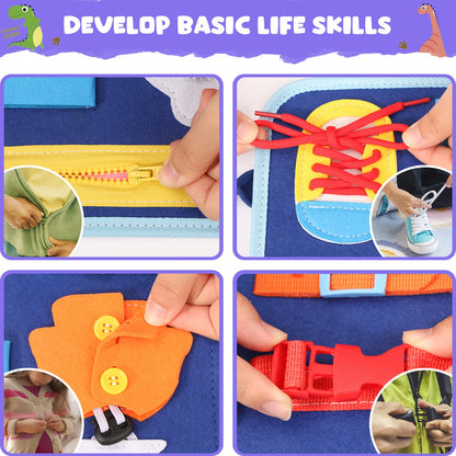 Busy Board for Toddlers, Montessori Sensory Toys Activity Board for Fine Motor Skills, Preschool Educational Learning Gifts for 1 2 3 4 5 Year Old Girls & Boys, Autism Toys, Car Airplane Travel Toy