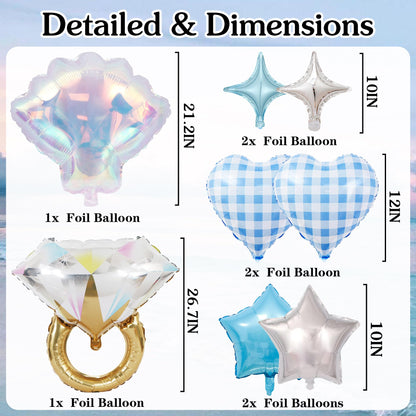 Seashells and Wedding Bells Decor - Beach Bachelorette Party Decorations with Shell Balloons Ring Banner Garland, Coastal Bridal Shower Last Toast on the Coast Enagement Supplies