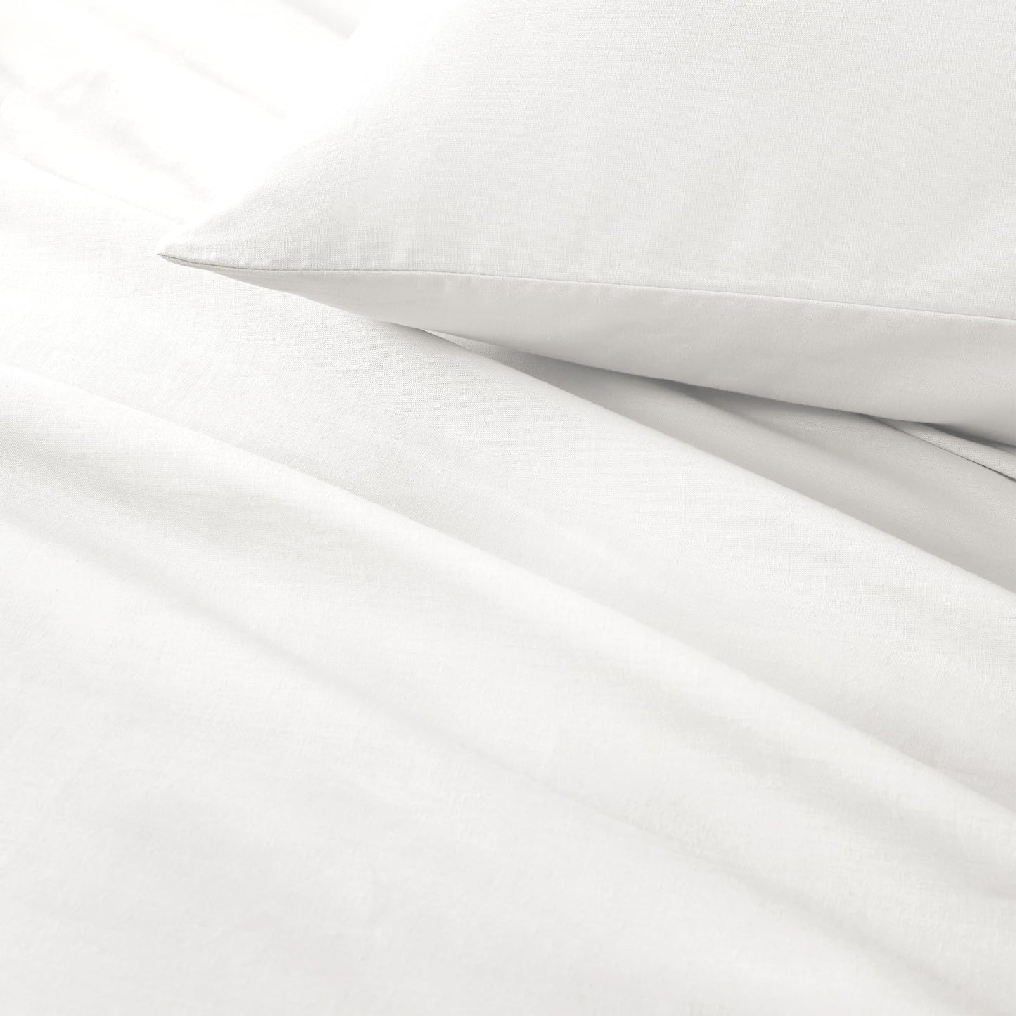 Comfort Spaces 100% Cotton Sheet Set Breathable, Lightweight, Soft with 14" Elastic Pocket Fits up to 16" Mattress, All Season Cozy Bedding, Matching Pillow Case, Cal King White 4 Piece