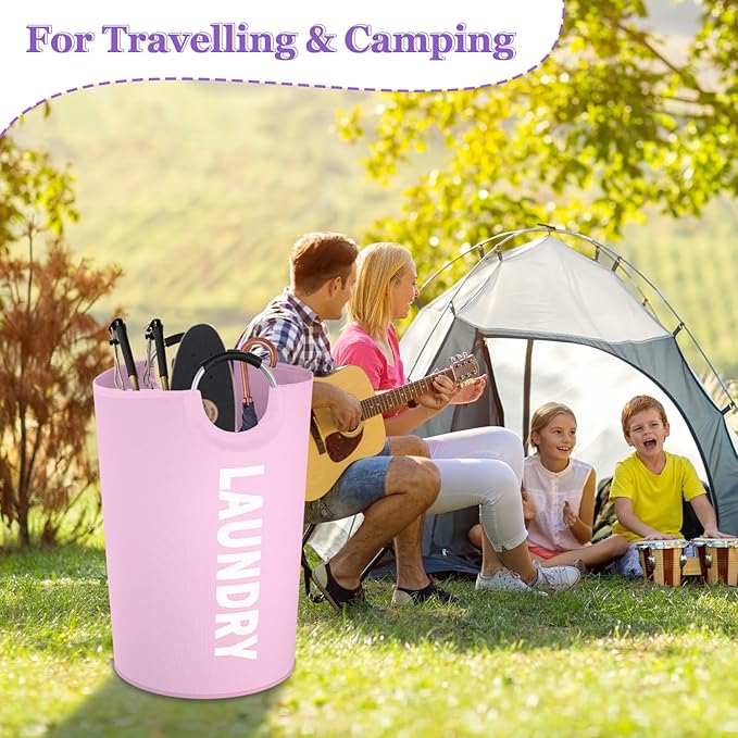 125L Pink Laundry Basket, Extra Large Clothes Basket