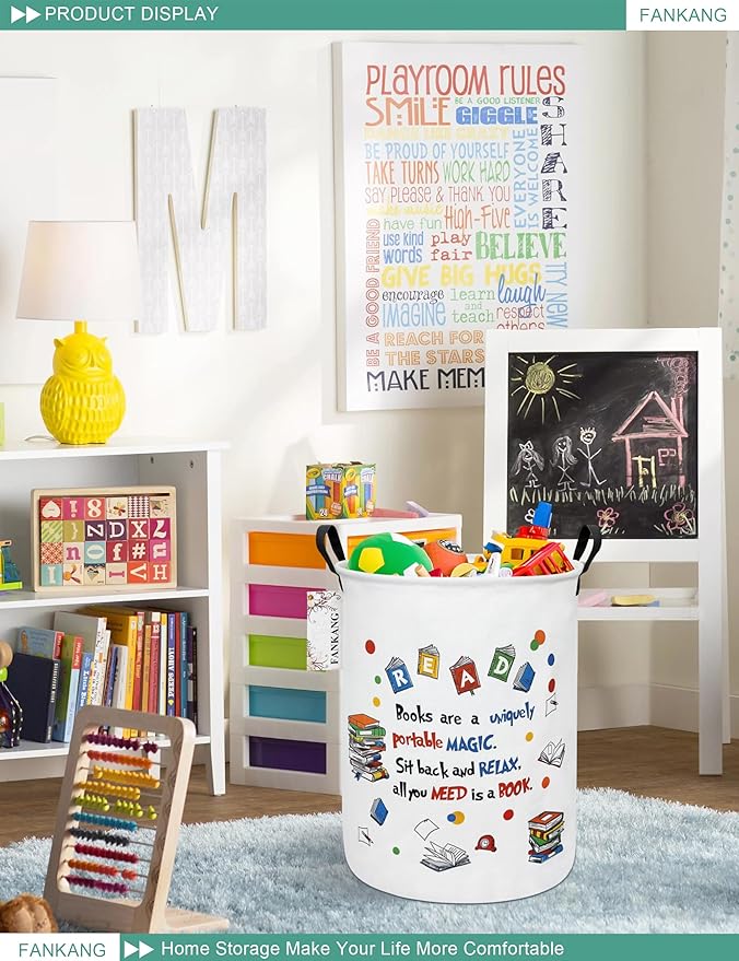 FANKANG Storage Basket, Nursery Hamper Canvas Laundry Basket Foldable
