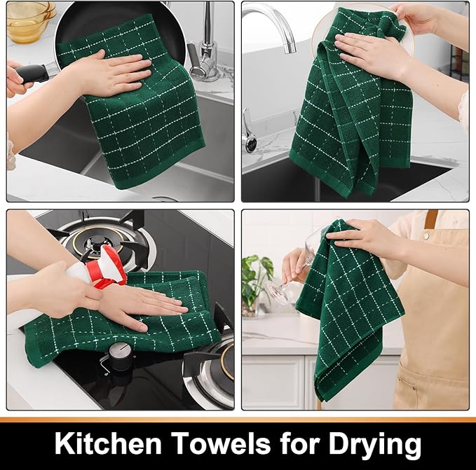 Mordimy 100% Cotton Terry Cloth Kitchen Towels, Super Soft and Absorbent Dish