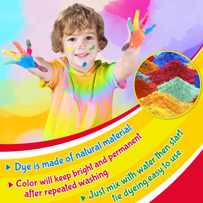 PATIFEED Tie Dye Kit for Kids, 35 Colours Tie-Dye Set, Tye Dye Kit for Clothes, Games & Activities, Ideal Art and Craft Kit for Kids and Adults