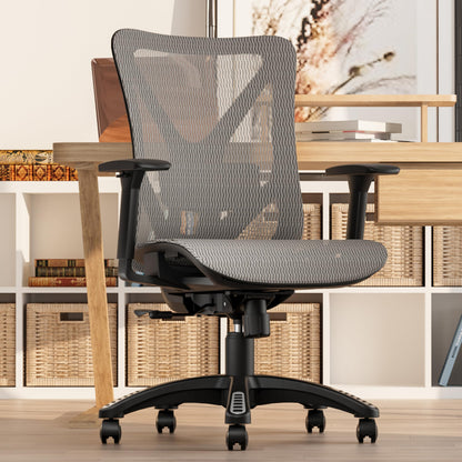 MOLENTS Ergonomic Office Chair, Mesh Computer Desk Chairs with Adjustable Lumbar Support, 3D Armrest, Tilt Function, Comfy Wide Seat, Executive Work Task Chair for Company & Home, Gaming Chair (Grey)