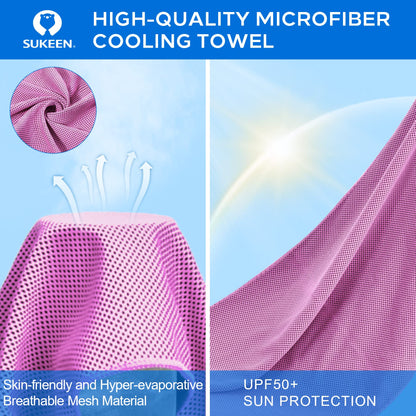 Sukeen 4 Pack Cooling Towels for Hot Weather 40"x12", Gym Towels for Men and Women, Soft Breathable Workout Towels for Yoga, Running, Sport, & More