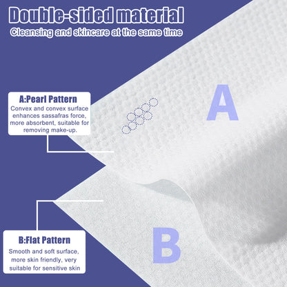100 Count Ultra Thick Disposable face Facial Wash Cloth for Sensitive, Lint- free Facial Tissue, Makeup Remover