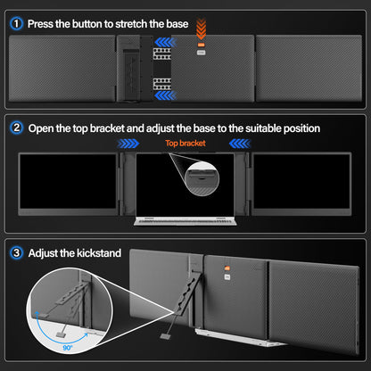Laptop Screen Extender 0.17" Ultra-Thin, 14.2" FHD 1080P IPS Portable Monitor for Laptop, Dual Screen Travel Monitor Extender Suitable for 13"-17.3" Plug & Play for Windows/Mac/Android/Switch/PS-5