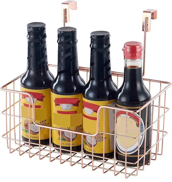 Wire Hanging Storage Basket 2 Packs, Wall Mounted Kitchen Bathroom Storage