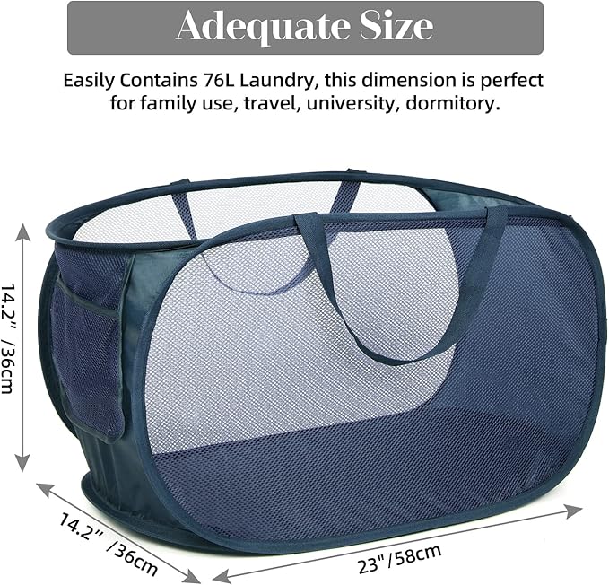 2 Pcs Durable Collapsible Laundry Baskets