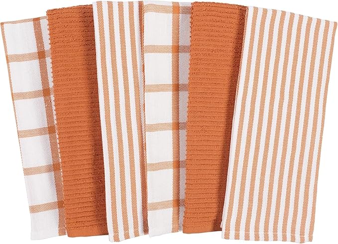 KAF Home Premium Kitchen Towels, Large 100% Cotton, Flat & Terry Absorbent Dish