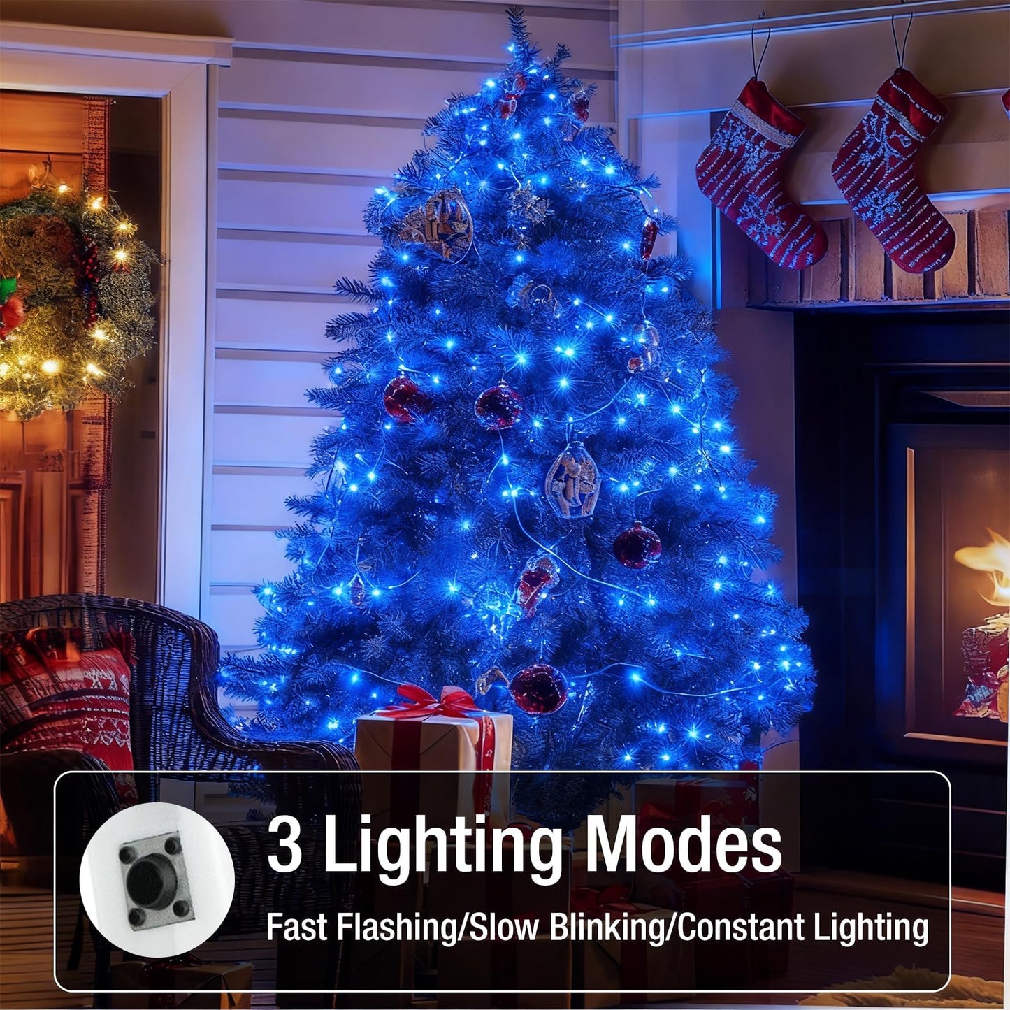 Fairdeer 12 Pack Fairy Lights Battery Operated - 7ft 20 Led Twinkle Lights 3 Modes, Bulk Mini String Lights Waterproof for Mason Jars Vases DIY Party Wedding Decoration Christmas -Blue