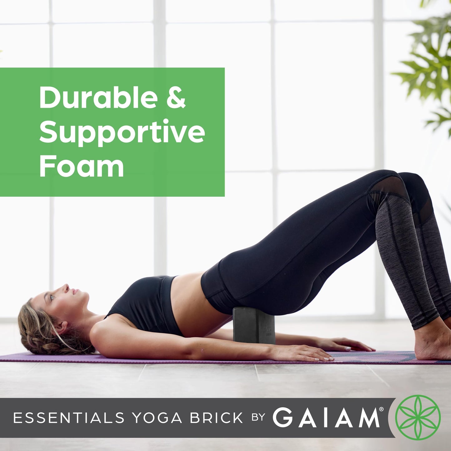 Gaiam Essentials Yoga Brick EVA Foam Block Accessories for Yoga, Meditation, Pilates, Stretching - 2 Pack