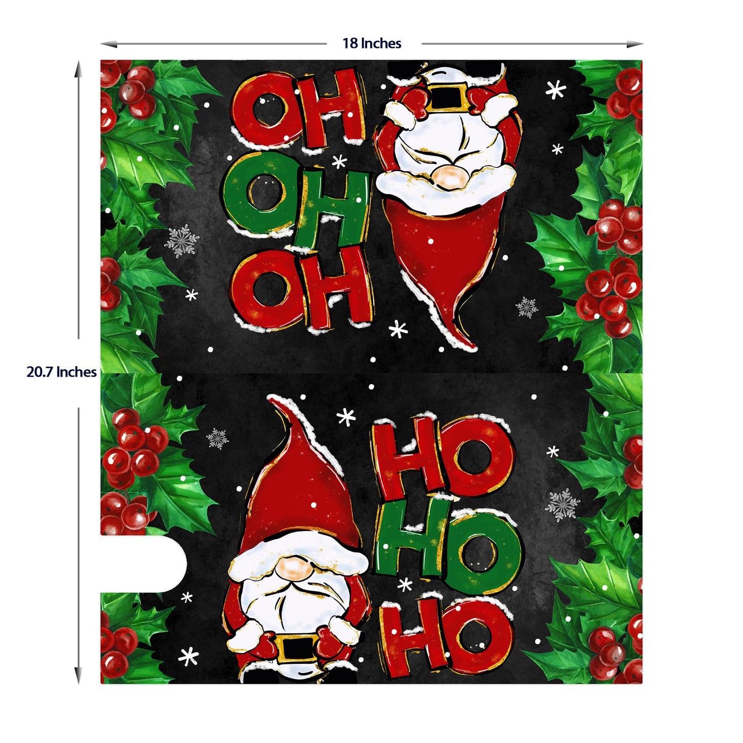 Texupday Ho Ho Ho Santa Christmas Gnome Snowflakes Decoration Mailbox Cover With Magnetic Strip Winter Holiday Mailbox Wraps Post Letter Box Cover Standard Size 21" X 18" for Garden Outdoor Yard Decor