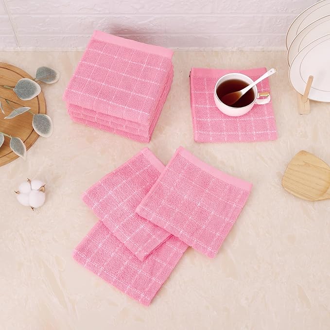 Mordimy 100% Cotton Terrycloth Kitchen Towels and Dishcloths Sets, Soft and