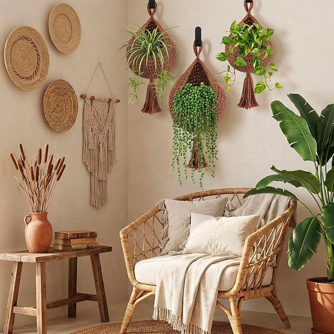 Honeydak Boho Decor Hanging Wall Baskets
