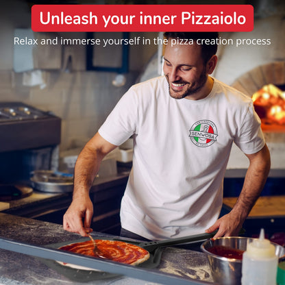 Senwosa Pizza Oven Brush with Stone Scraper - 66 cm - Stainless Steel Bristles, Extra Long Handle, Heat-Resistant - Compatible with Ooni Ovens - Includes Spare Head
