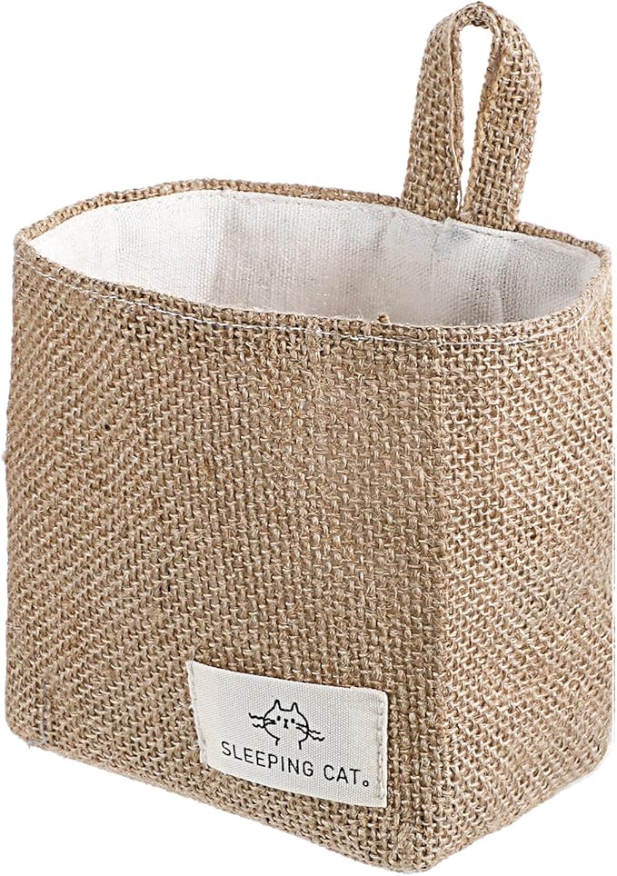 Small Cotton and Linen Hanging Storage Basket