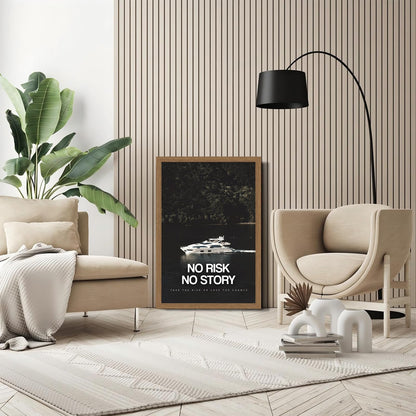 Wood Framed Motivational Office Wall Art Luxury Yacht Canvas Print, Modern Inspirational Success Quote Poster,Nautical Picture Wall Decor for Home Office, Study8x10Inches