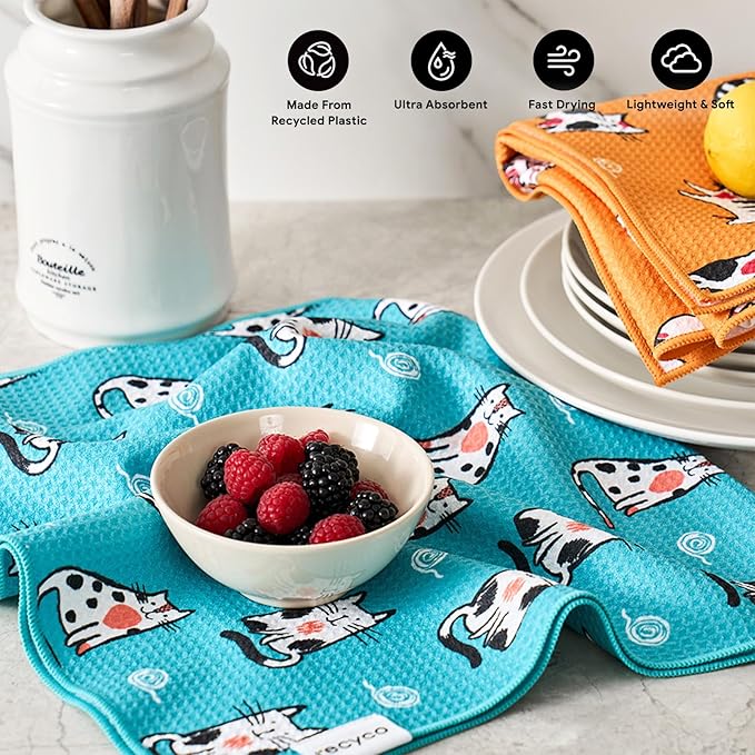 RECYCO Waffle Kitchen Towel Set of 2