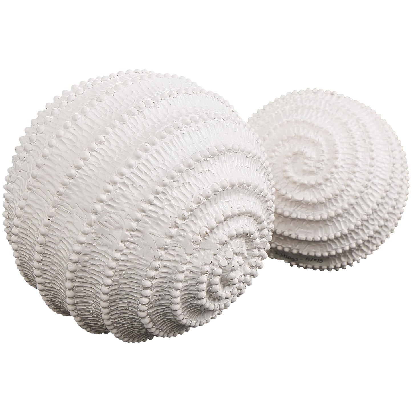 Deco 79 Resin Coral Decorative Sculpture Textured Home Decor Statues with Dimensional Ball Details, Set of 2 Accent Figurines 6", 5" H, Cream