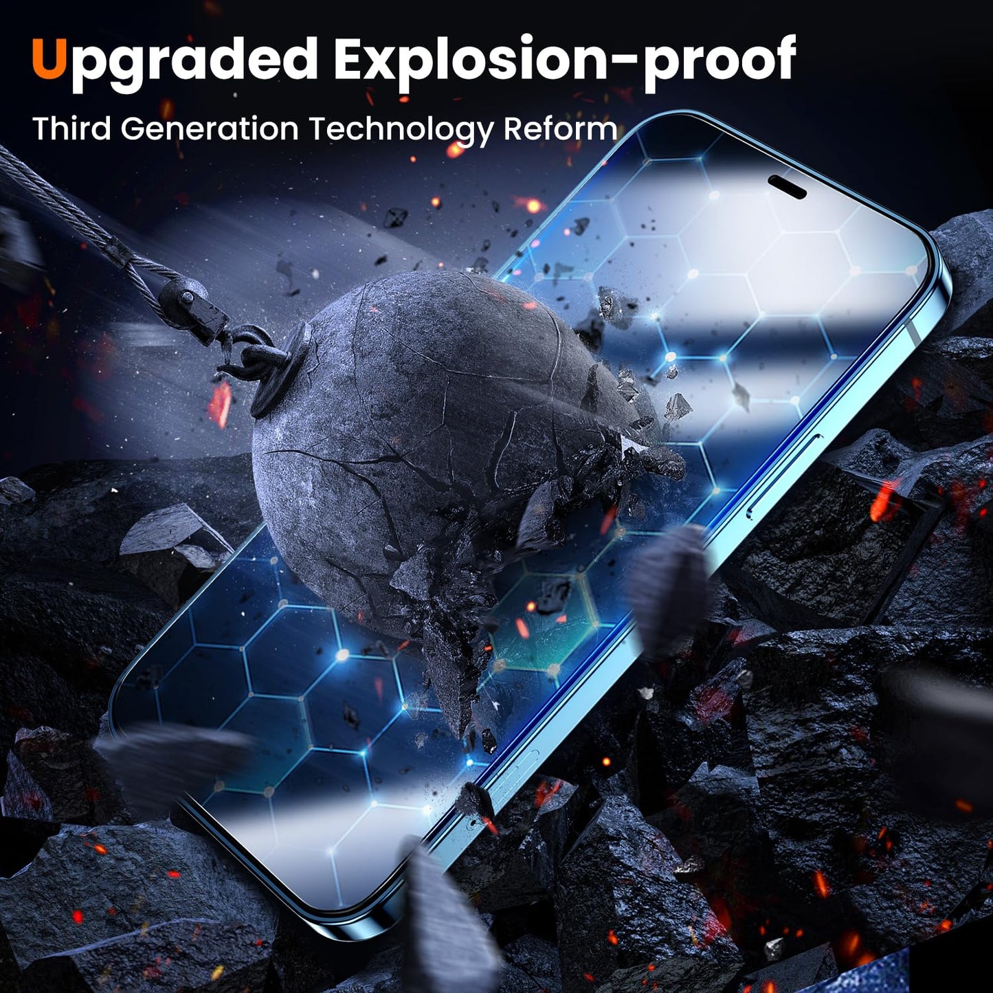 UniqueMe for iPhone 16 Pro Screen Protector - [Military Grade Shatterproof & 9H+ Hardness] Screen Protector 16 Pro Tempered Glass Full Coverage Protection, Easy Installation, 2 Packs