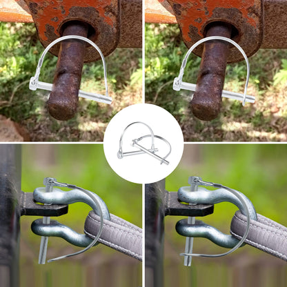 Pack of 10 Trailer Pins Hitch Pins – 2-3/4" x 1/4" (L x W) – Featuring Trailer Hitch Pin Lock, Trailer Coupler Pin and Locking Pins for Farm Trailers, Towing, Lawn Equipment