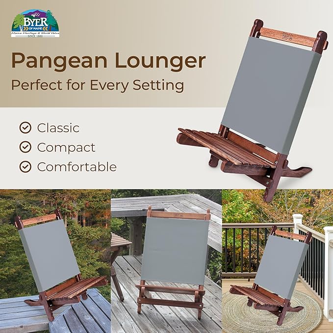 BYER OF MAINE Pangean Lounger Chair – Portable, Lightweight, Foldable Wood and