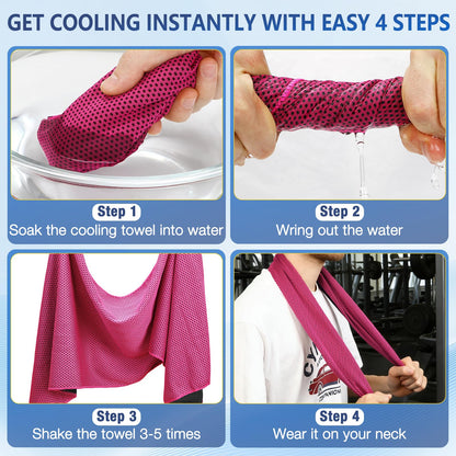 Gsmhoat 30 Pack Cold Towels for Hot Weather, 40"x12" Bulk Cooling Towel for Neck and Face, Neck Cooling Rags for Sports, Gym, Yoga, Scooer, Golf
