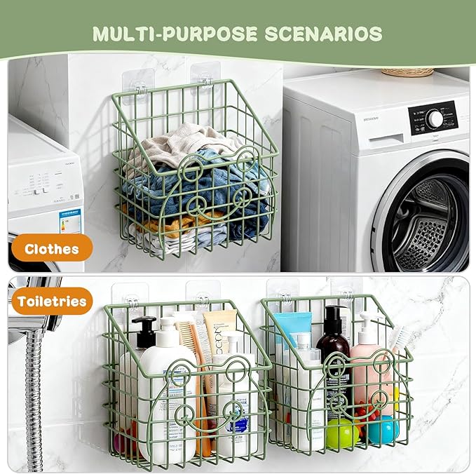 2 PackBath Toy Organizer, Wall Mounted Shower Storage Basket