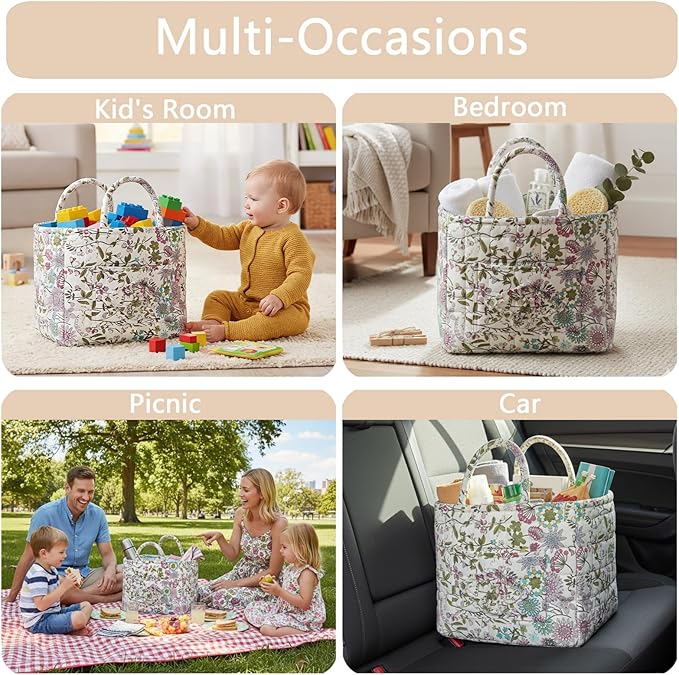 Quilted Fabric Storage Baskets
