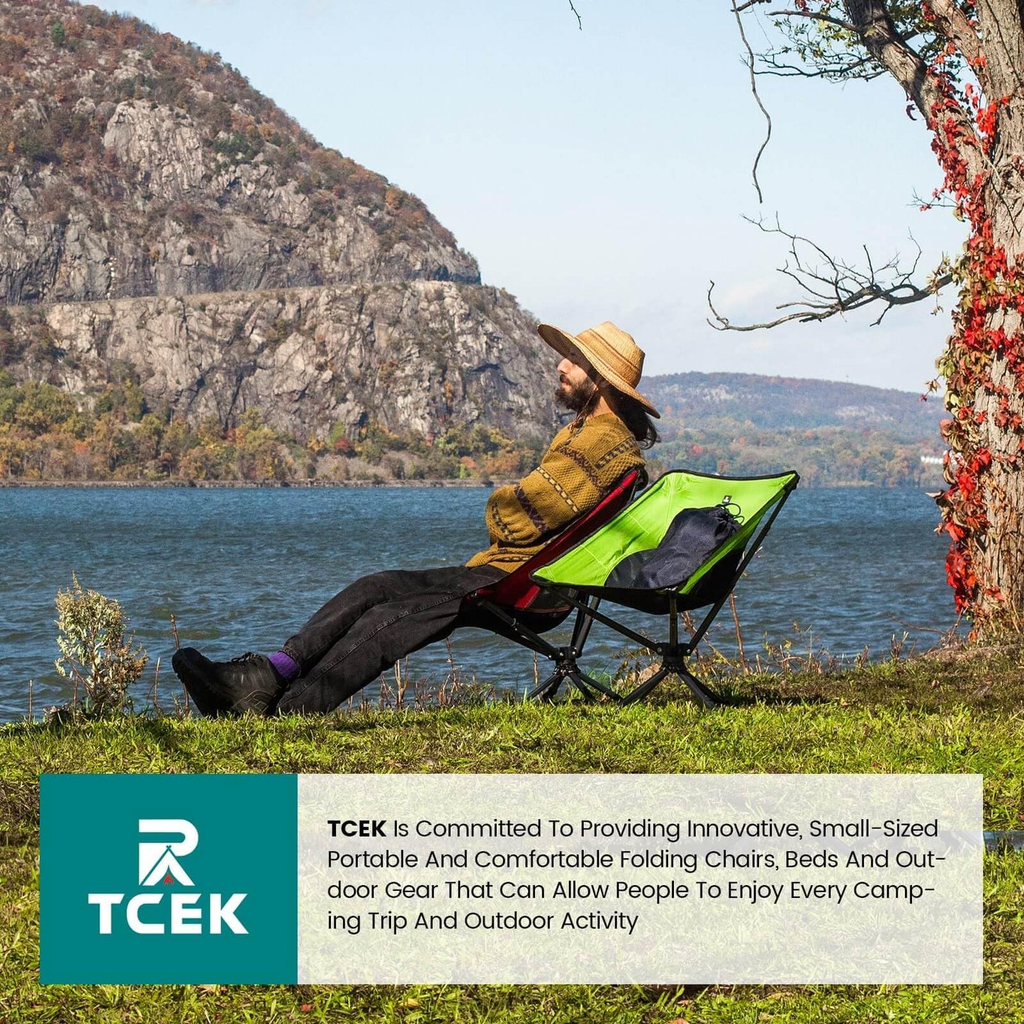 TCEK Swivel Portable Chair - Small Compact Collapsible Folding Chairs for Adults, Setup in 8 Seconds, Lightweight Outdoor Backpack Chair for Camping, Travel, Hiking, Beach, Support 300 LBS