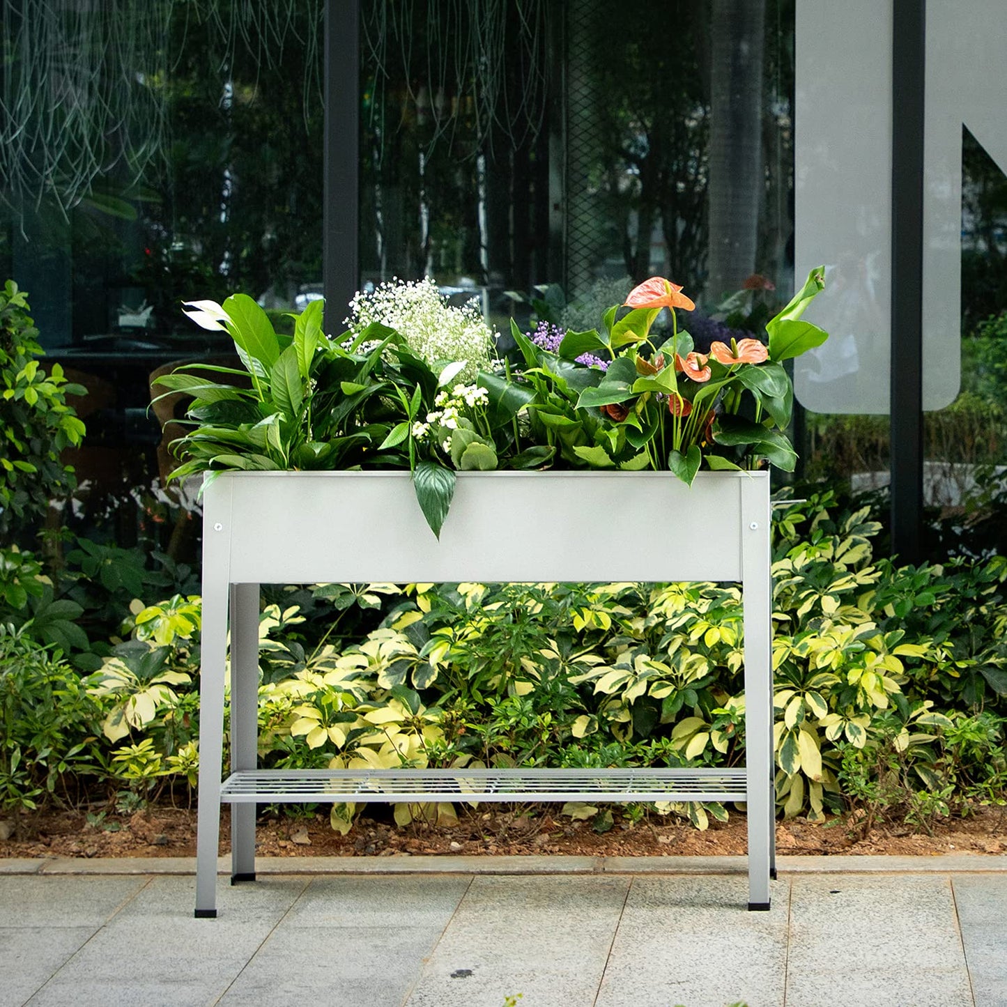 ProGard Raised Garden Bed, Garden Raised Planter Box with Legs, Galvanized Garden Planter for Herbs and Vegetables (40" Grey)