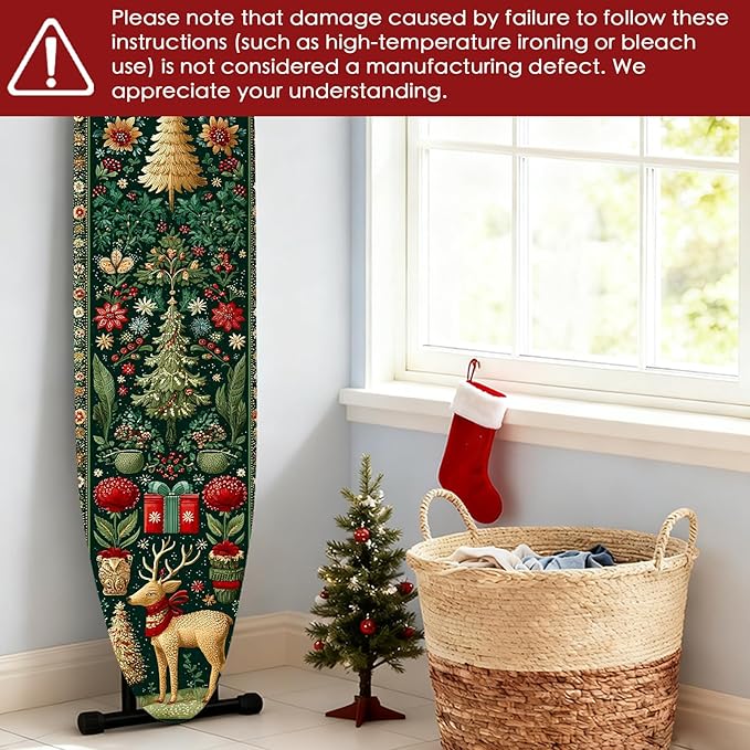 Nuxovilar Ironing Board Cover Winter Deer and Tree Pattern Polyester 15x54