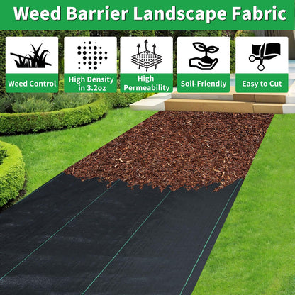Vanver 4ftx300ft Garden Landscape Fabric Weed Barrier Fabric Heavy Duty,Weed Blocker Fabric, Geotextile Fabric Under Gravel,Garden Tarp to Prevent Weeds, Landscaping Fabric, Driveway Fabric