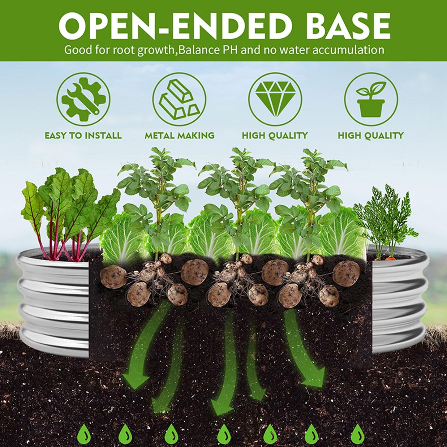 2-Pack Metal Raised Garden Bed, 4x2x1ft Galvanized Planter Box for Outdoor Vegetables & Flowers, Corrosion-Resistant Raised Garden Beds Outdoor with Open-Bottom Design, Lead-Free Herb Garden Planter