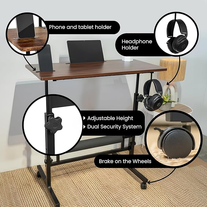 Model 2026 Adjustable Height Rolling Desk