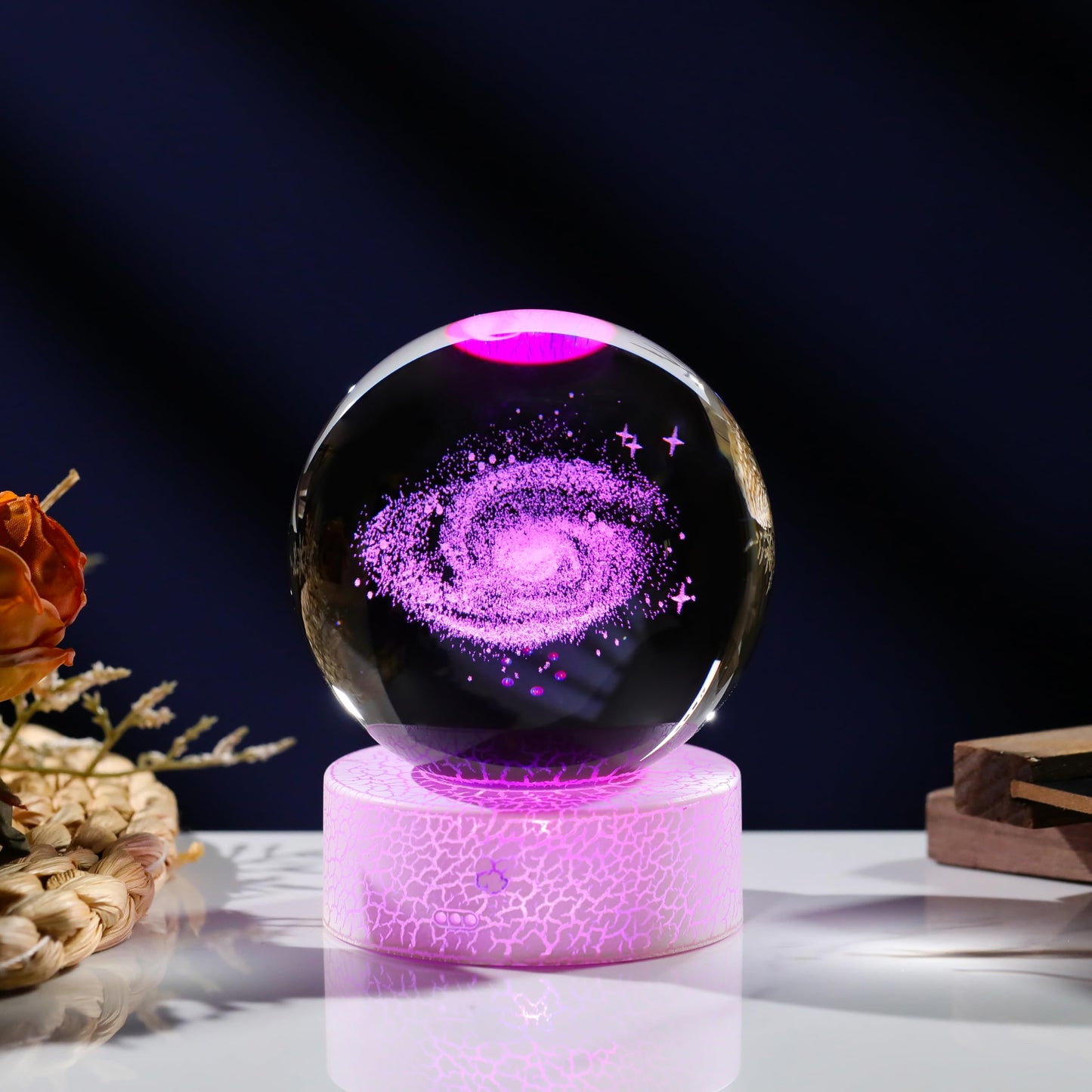 Precious Memorial 80mm Crystal Ball 3D- Collectible Figurines (Galaxy)