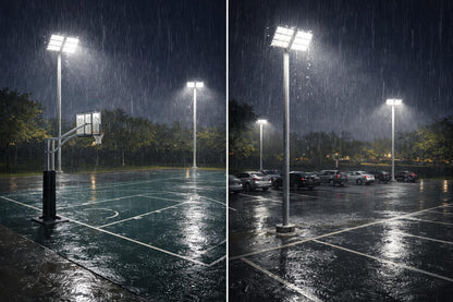 REXTiN LED Stadium Flood Light: Outdoor High Power Adjustable Angle Heavy Duty Waterproof - Area Lighting for Sports Court Parking Lot Area Tunnel (400W)