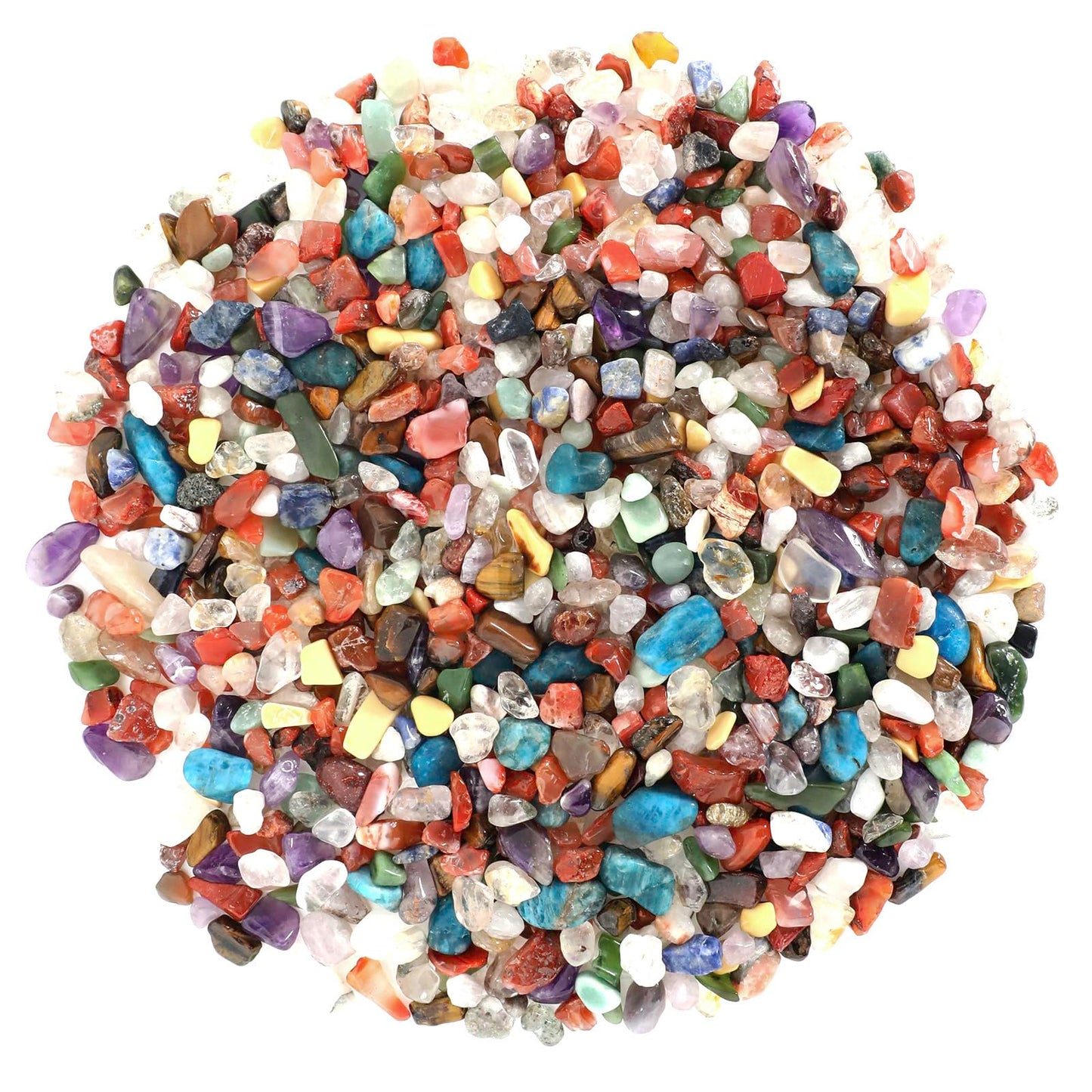 1.1lb Natural Mixed Crystal Chips Stones- Crushed Healing Crystal Gemstones for Witchcraft, Decorative Rocks for Aquarium Fish Tank, Vase Filler, DIY Crafts, Beautiful Package for Gift.
