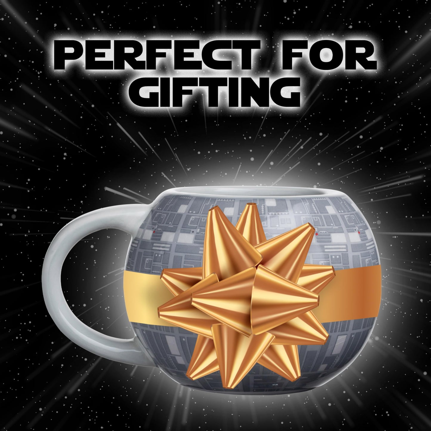 Silver Buffalo Star Wars Death Star 3D Sculpted Ceramic Coffee Mug for Cappuccino, Latte or Hot Tea, 20 ounce, Gray Multicolor SV9195